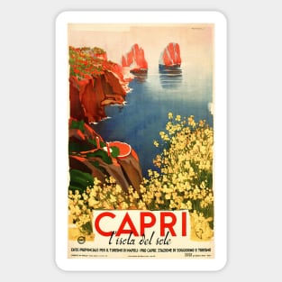 CAPRI ITALY Island Of The Sun Vintage Art Deco Travel Sticker